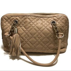 Calvin Klein nude leather shoulder bag